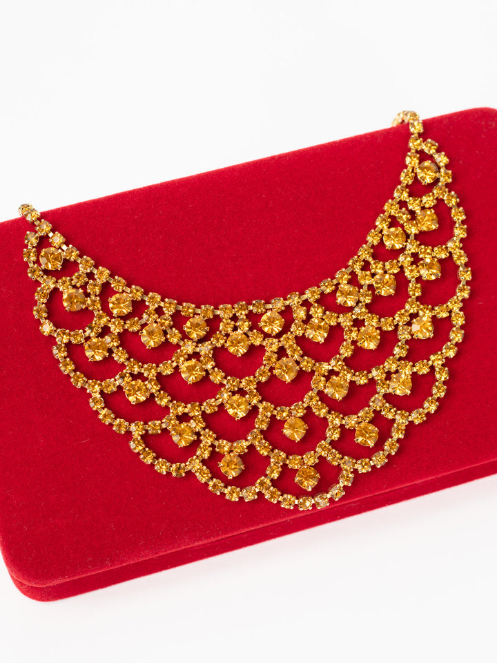 Vintage 70. gadu mākslīgo kristālu kaklarota