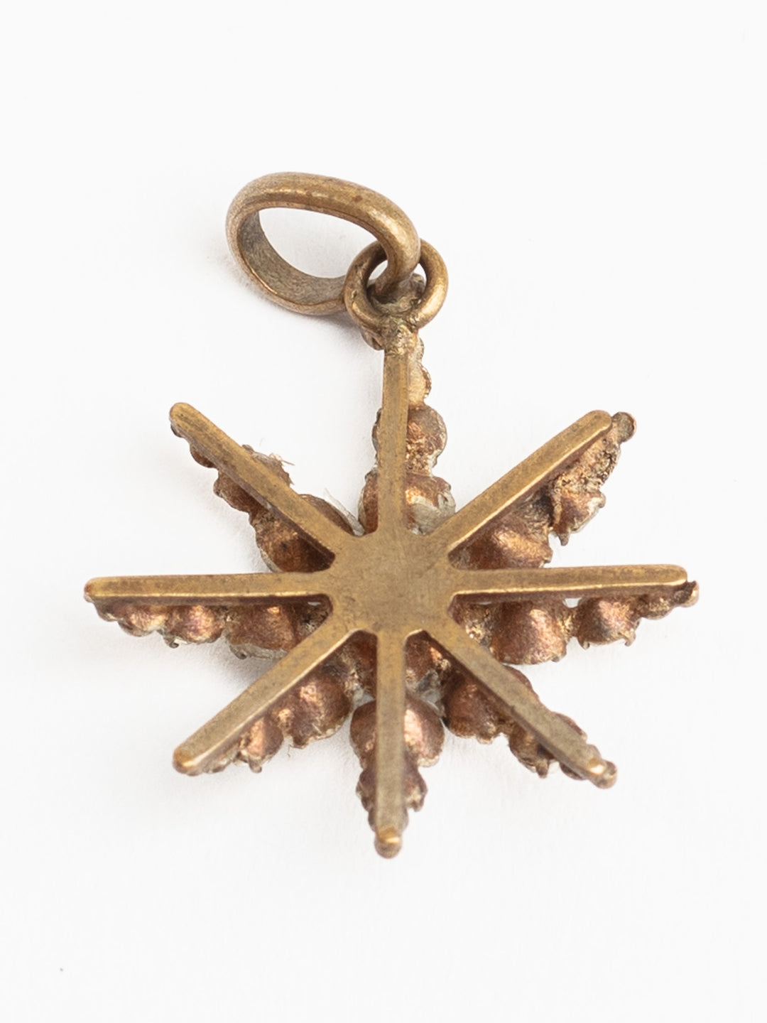 Antique Victorian Starburst Pendant kulons ar caurspīdīgiem stikla akmentiņiem