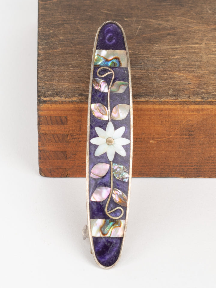 Vintage 80. gadu violeta matu sprādze