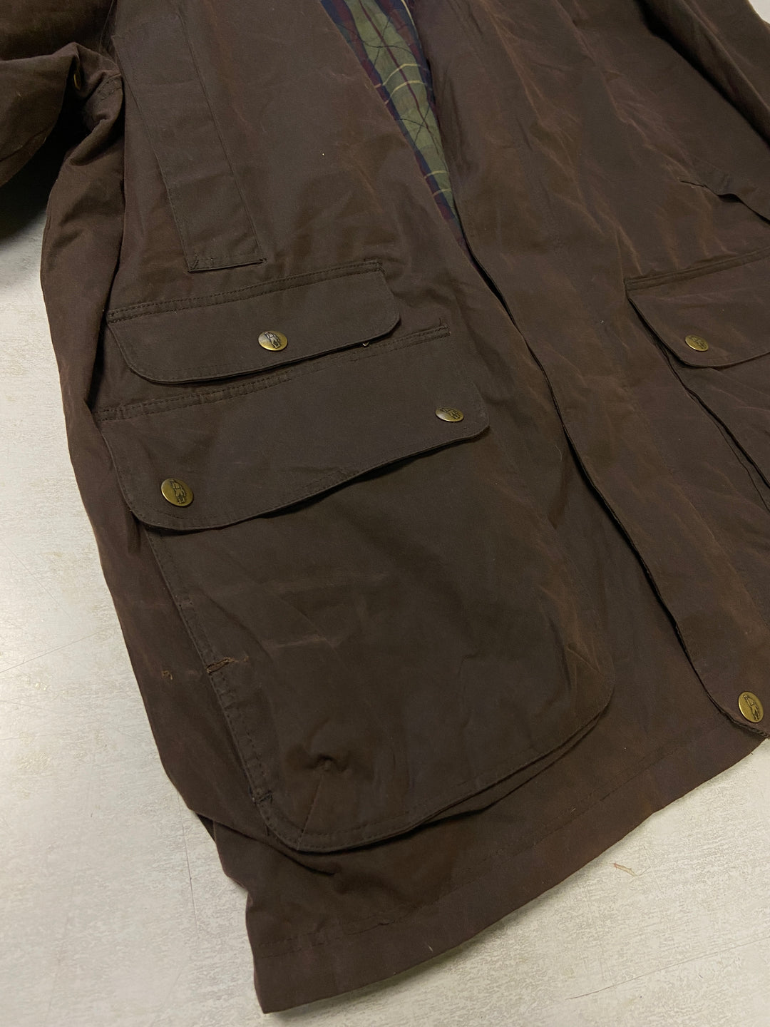 Vintage 90's Men Waxed Canvas Jacket in Brown - NorthernGrip