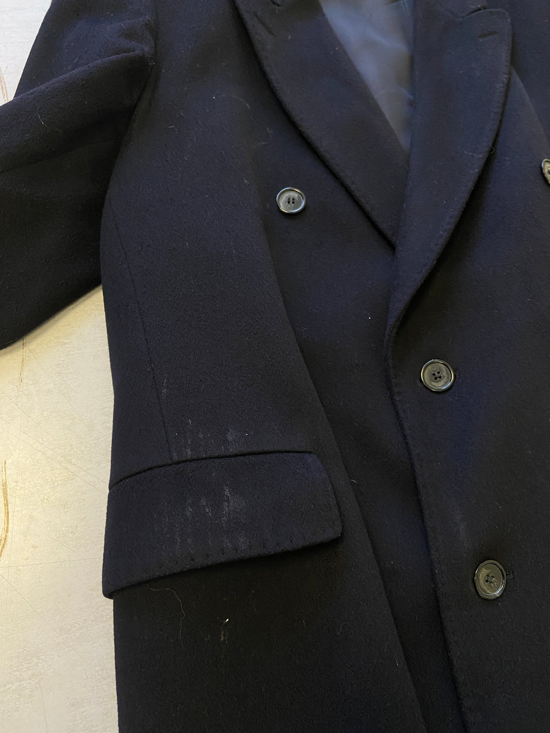 Vintage 70's Men Wool Coat in BlueZ1593
