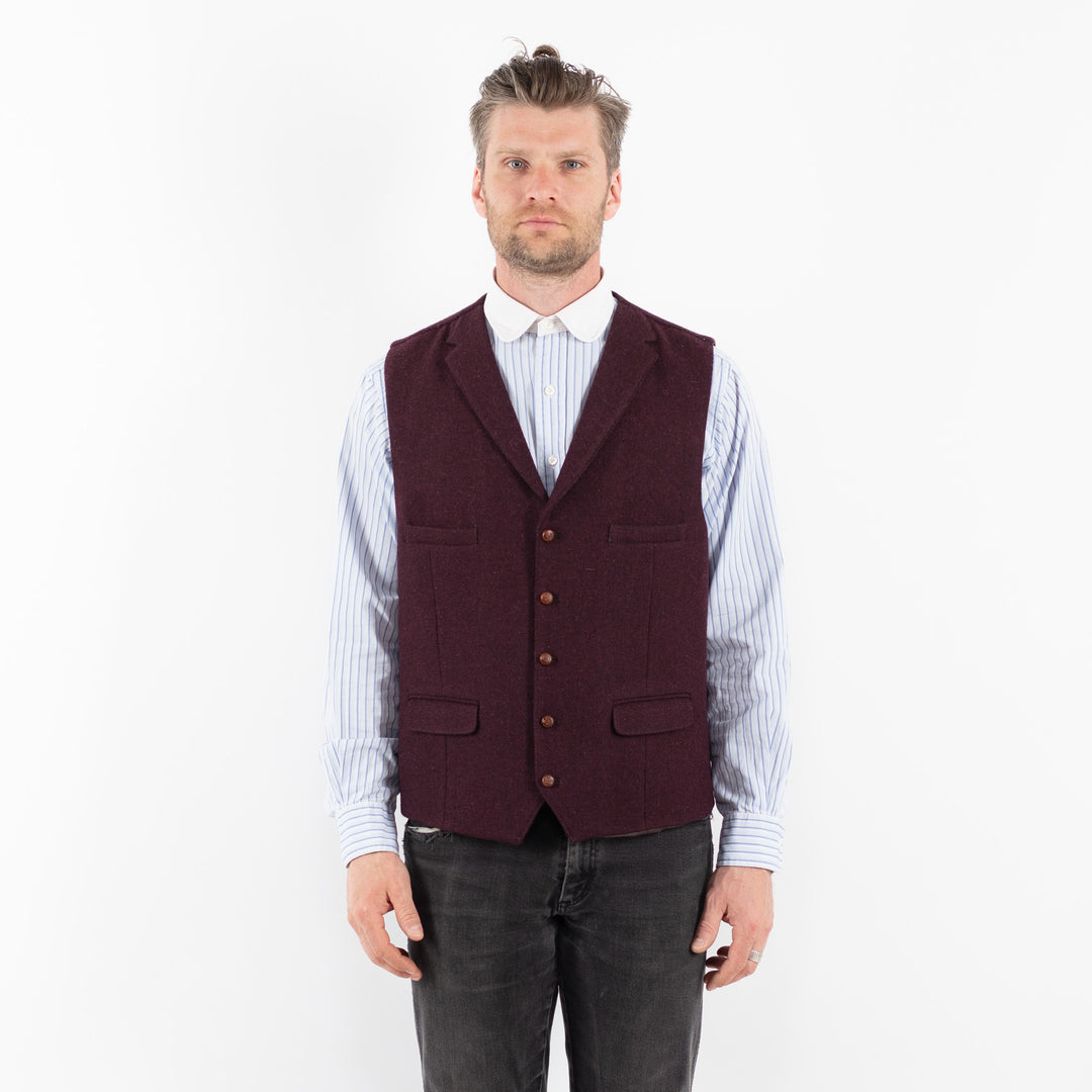 Vintage 00's Men Tweed Vest in RedZ1712