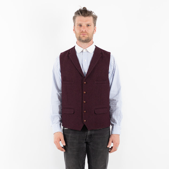 Vintage 00's Men Tweed Vest in RedZ1712