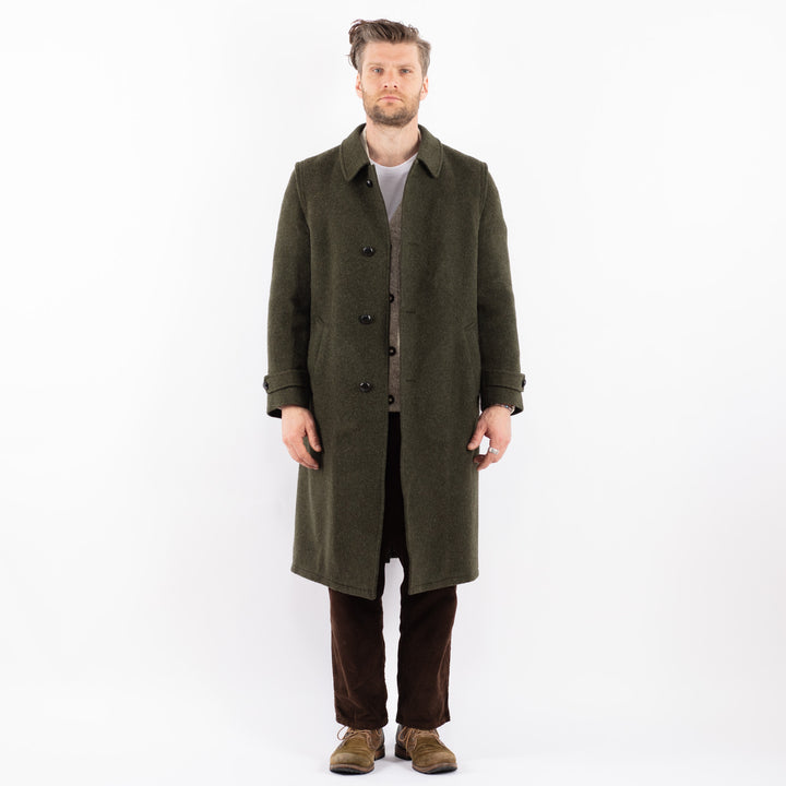 Vintage 70's Men Wool Coat in GreenZ1584