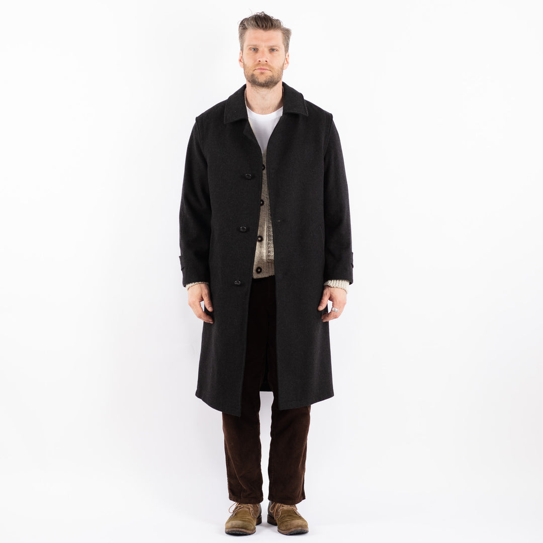 Vintage 80's Men Wool Coat in GrayZ1587