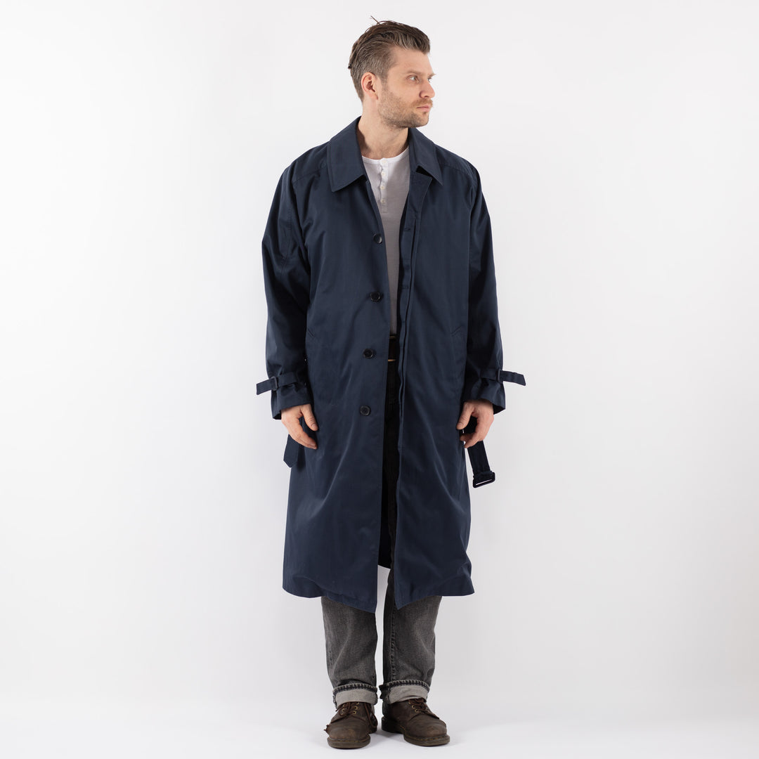 Vintage 80's Men Trench Coat in BlueZ1093