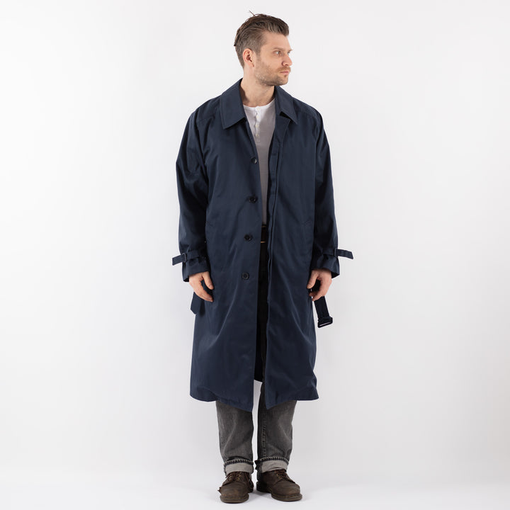 Vintage 80's Men Trench Coat in BlueZ1093