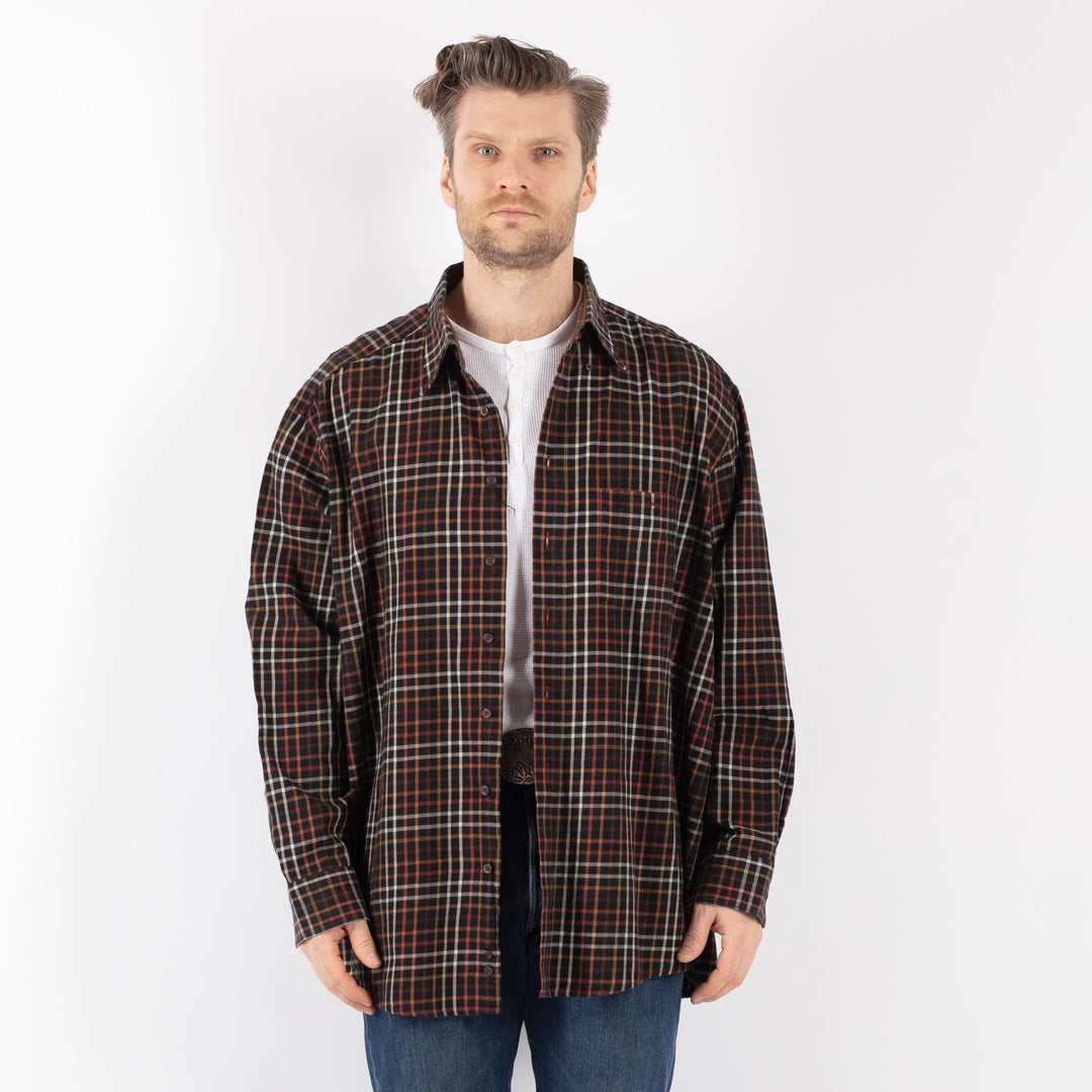 Vintage 90's Men Plaid Flannel Shirt in MultiZ1142
