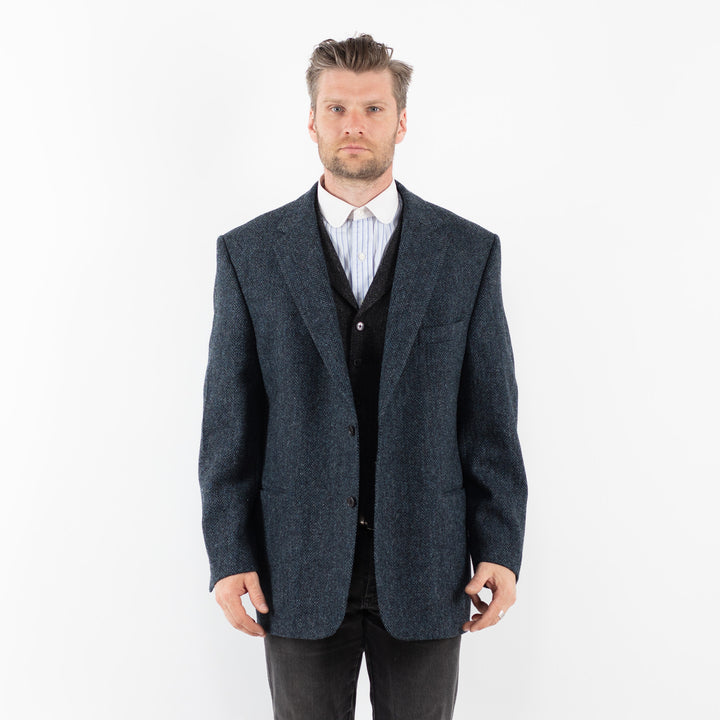 Vintage 90's Men Harris Tweed Jacket in BlueZ1717