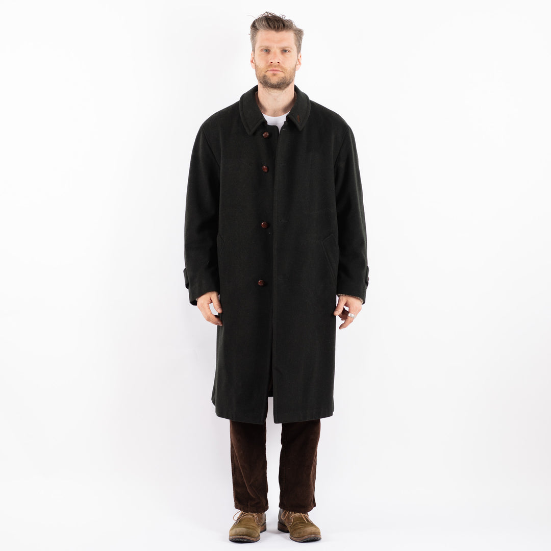 Vintage 90's Men Wool Coat in GreenZ1589