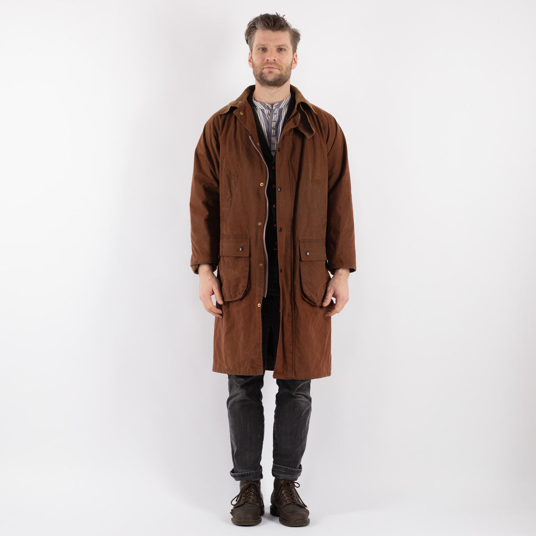 Vintage 90's Men Waxed Canvas Coat in Brown - NorthernGrip