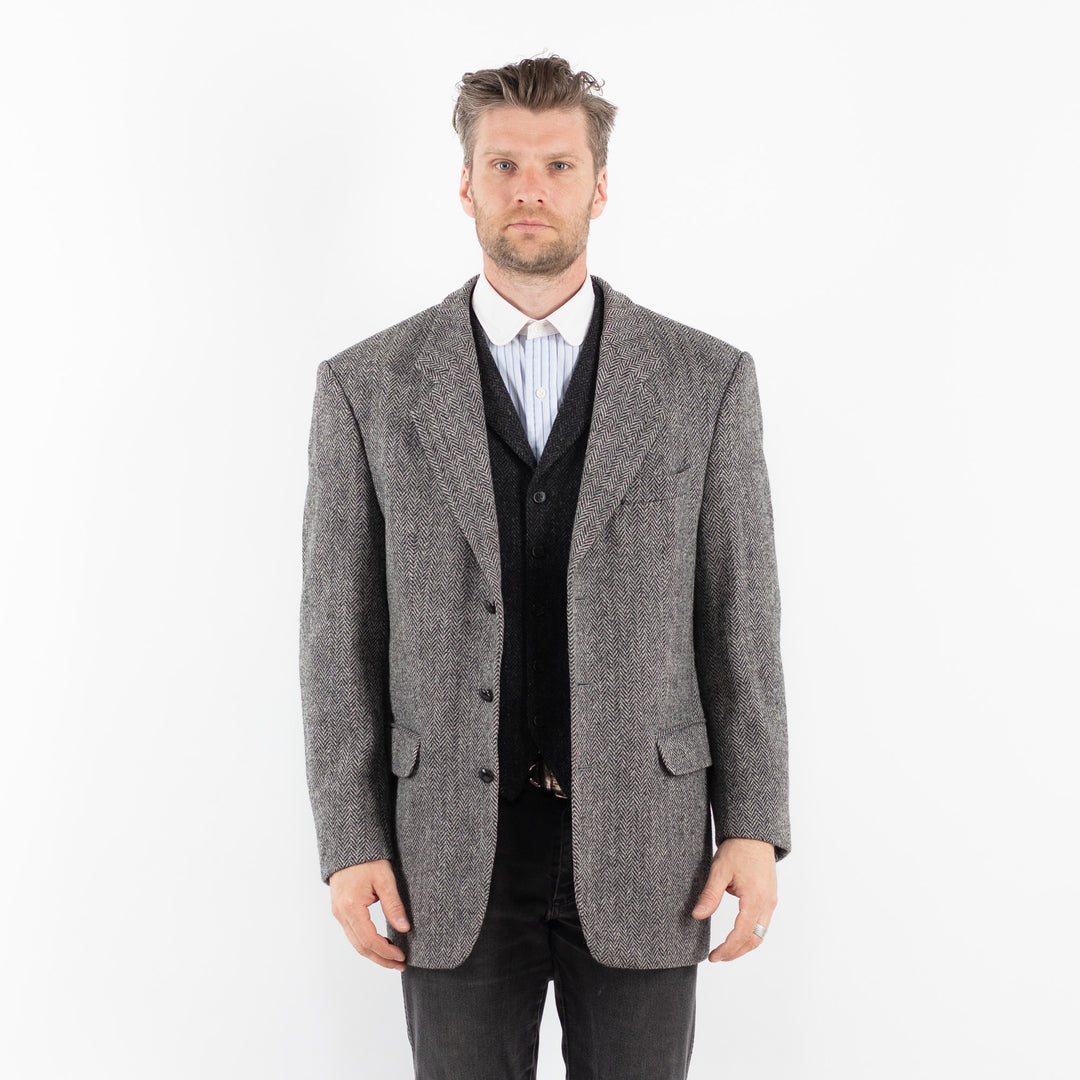 Vintage 90's Men Harris Tweed Jacket in GrayZ1721