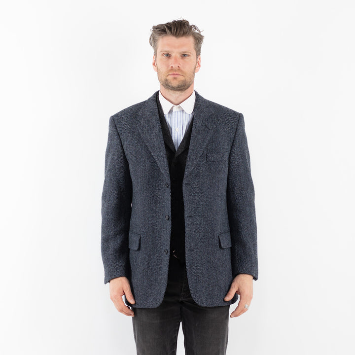 Vintage 90's Men Harris Tweed Jacket in BlueZ1722