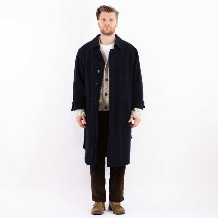 Vintage 90's Men Wool Blend Coat in BlueZ1595