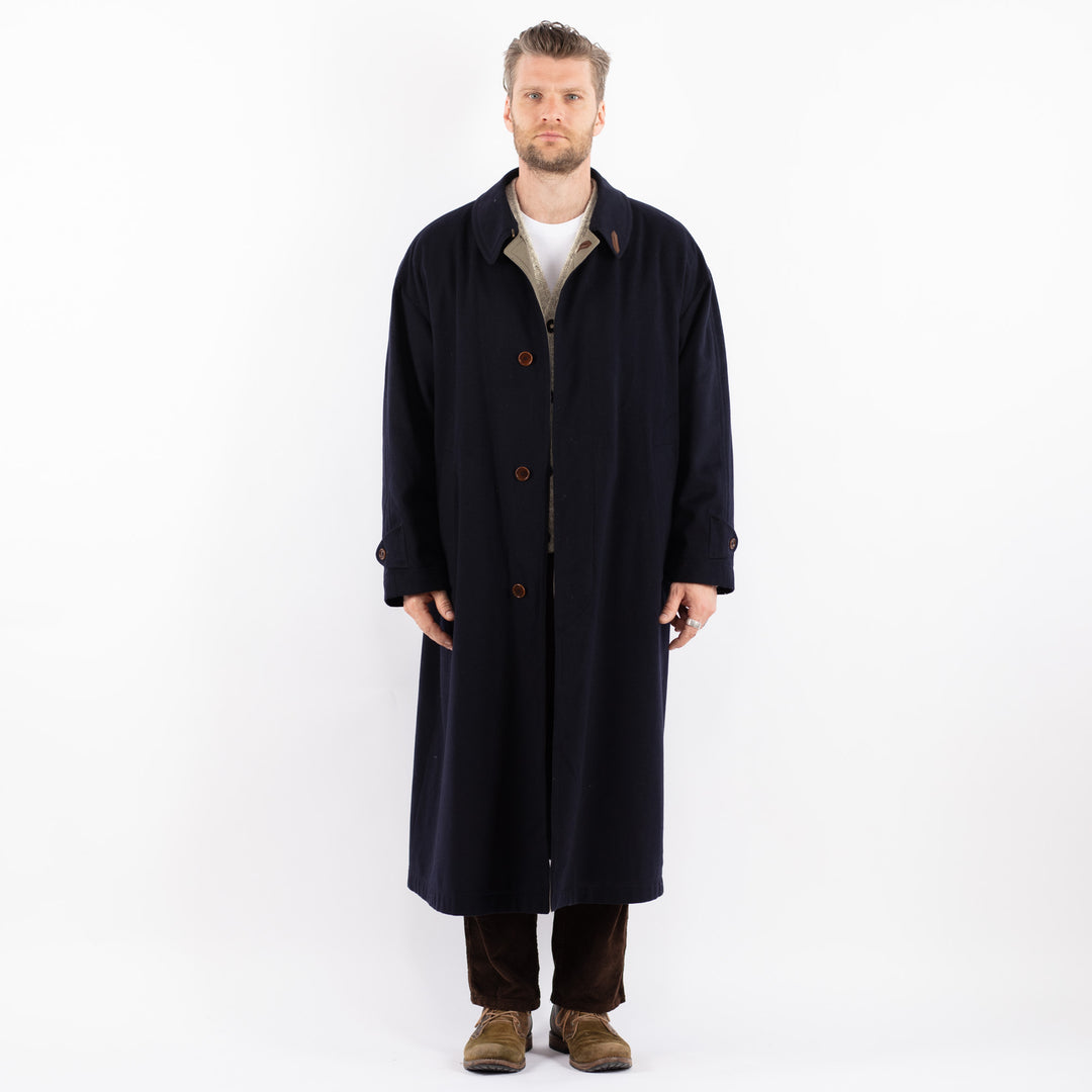 Vintage 90's Men Wool Blend Coat in BlueZ1614