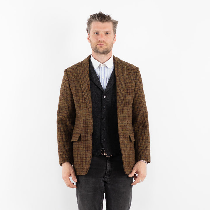 Vintage 90's Men Harris Tweed Jacket in BrownZ1728