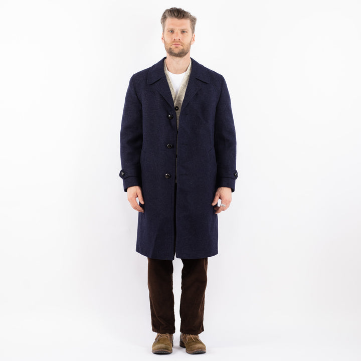 Vintage 70's Men Wool Coat in BlueZ1616