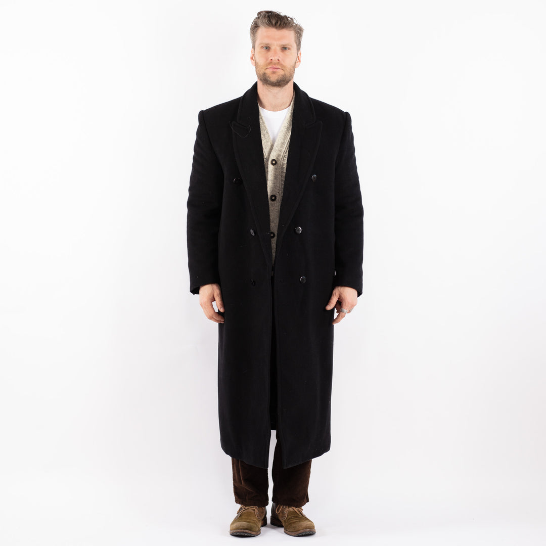 Vintage 90's Men Wool Coat in BlackZ1622