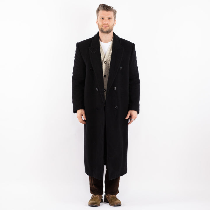 Vintage 90's Men Wool Coat in BlackZ1622
