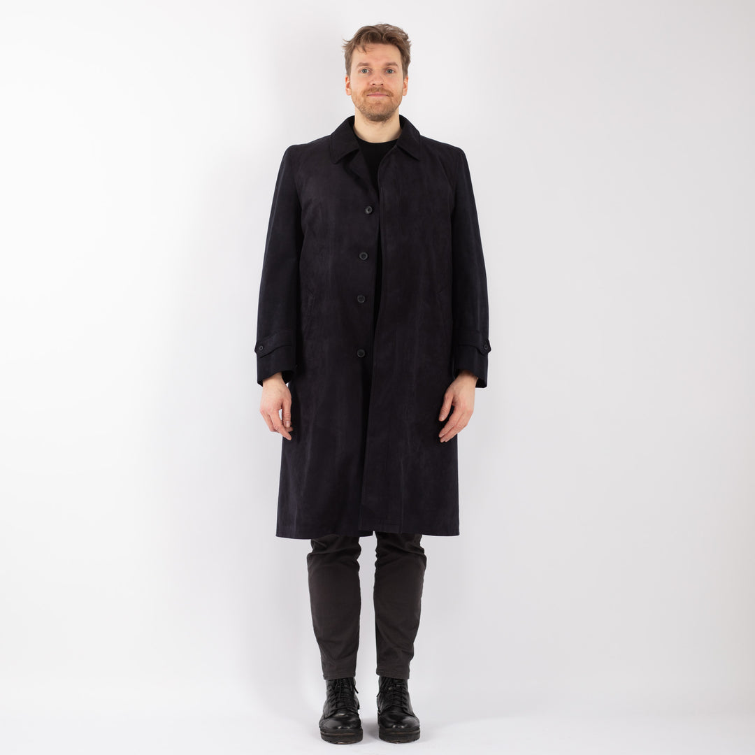 Vintage 70's Men Mac Coat in BlackZ1257