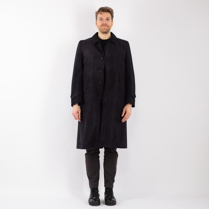 Vintage 70's Men Mac Coat in BlackZ1257