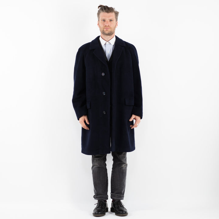 Vintage 70's Men Wool Coat in BlueZ1735