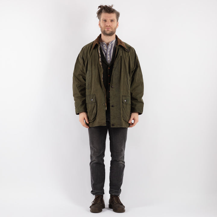 Vintage 90's Men Waxed Canvas Jacket in Green - NorthernGrip