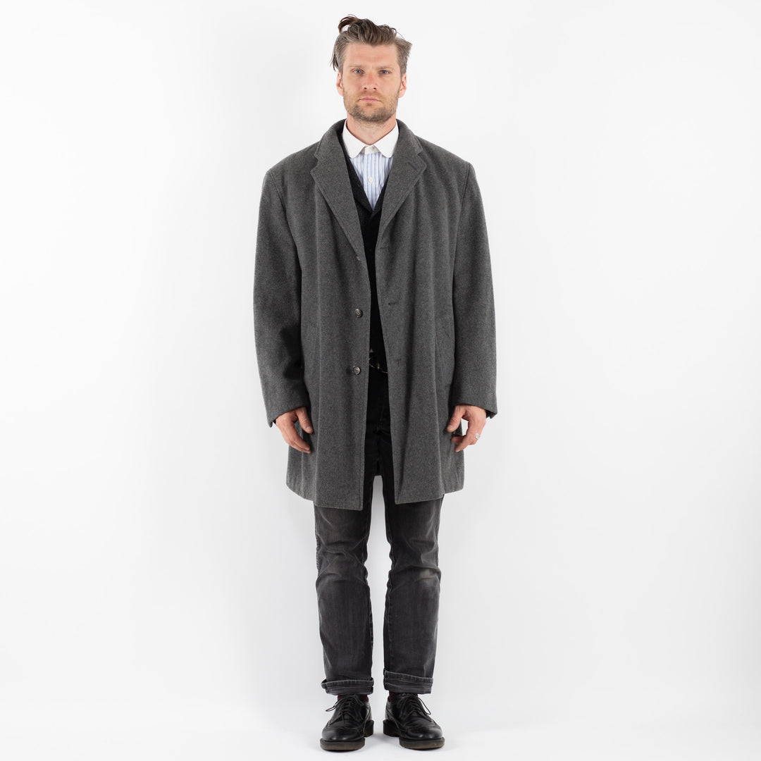 Vintage 90's Men Wool Blend Coat in GrayZ1757