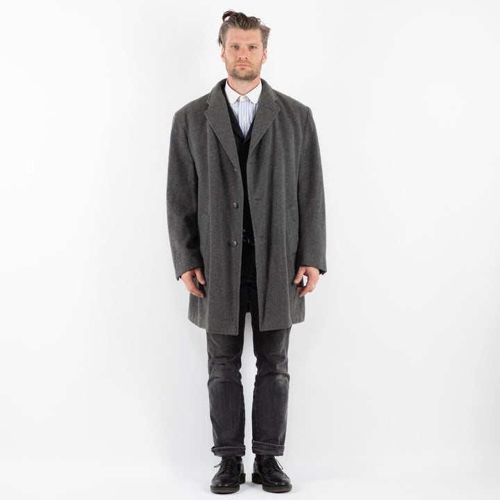 Vintage 90's Men Wool Blend Coat in GrayZ1757