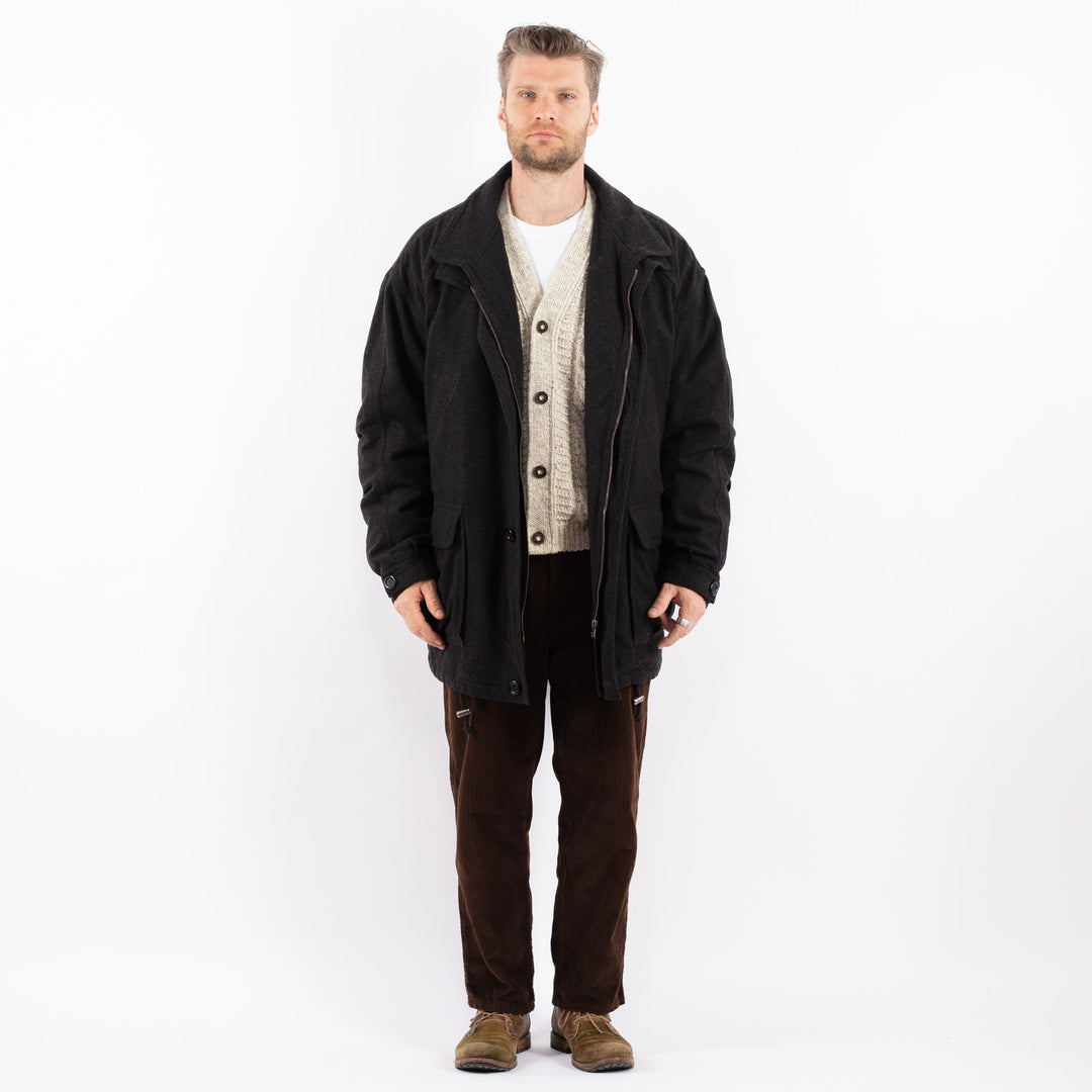 Vintage 90's Men Wool Blend Coat in GrayZ1627