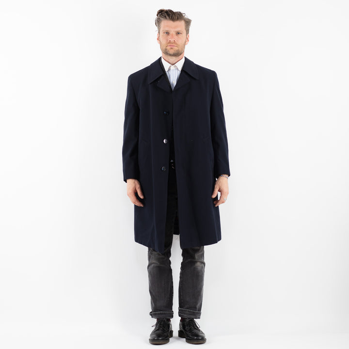 Vintage 90's Men Wool Blend Coat in BlueZ1740