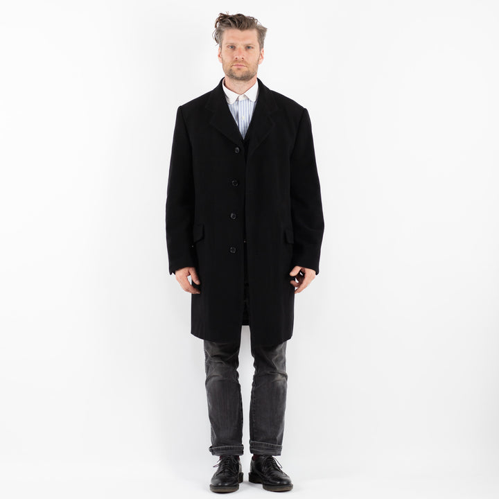 Vintage 00's Men Wool Blend Coat in BlackZ1743