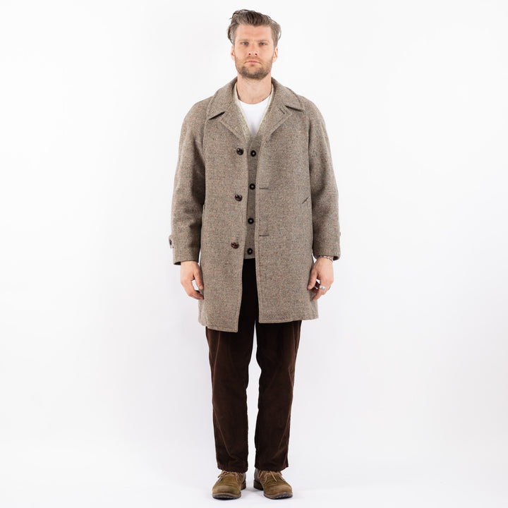 Vintage 70's Men Wool Coat in BeigeZ1633