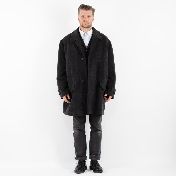 Vintage 80's Men Wool Coat in GrayZ1749