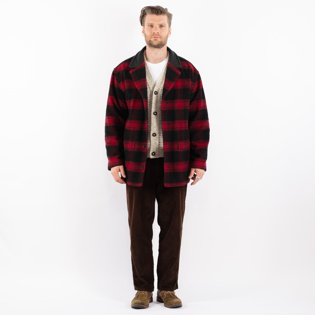 Vintage 90's Men Wool Blend Jacket in RedZ1638