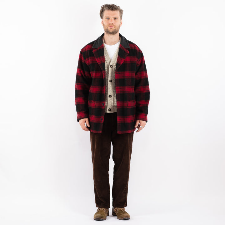 Vintage 90's Men Wool Blend Jacket in RedZ1638