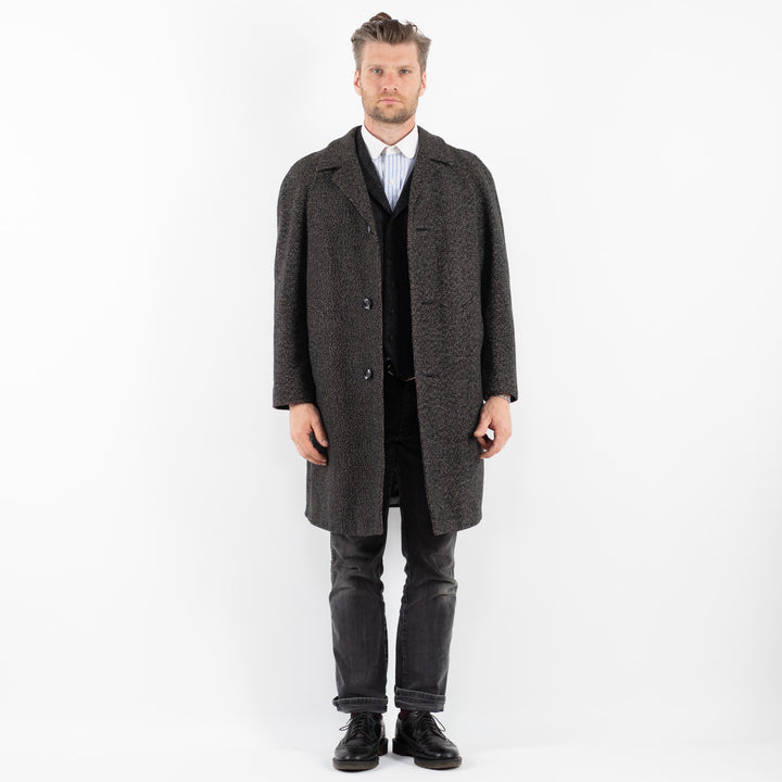Vintage 70's Men Wool Coat in GrayZ1750