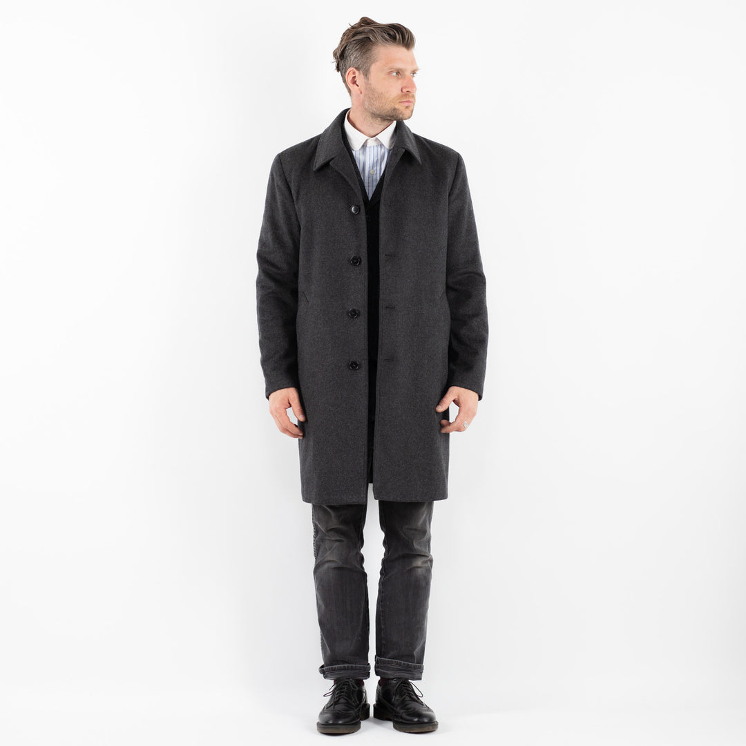 Vintage 00's Men Wool Blend Coat in GrayZ1753