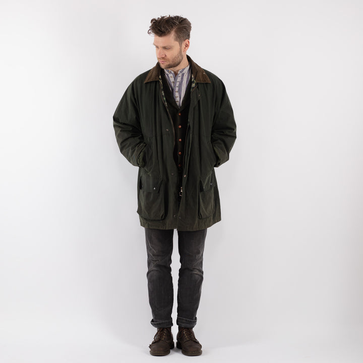 Vintage 90's Men Waxed Canvas Jacket in Green - NorthernGrip