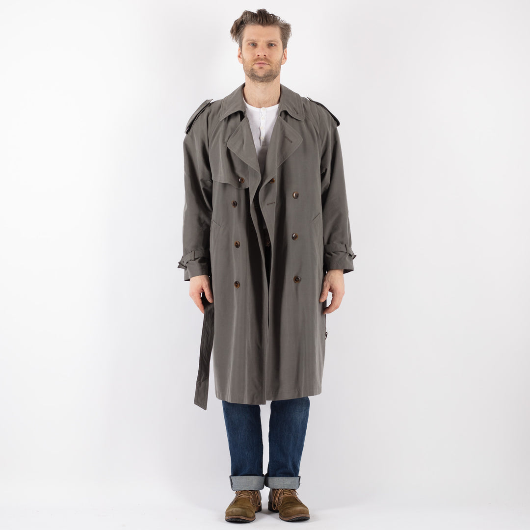 Vintage 70's Men Trench Coat in GrayZ1213