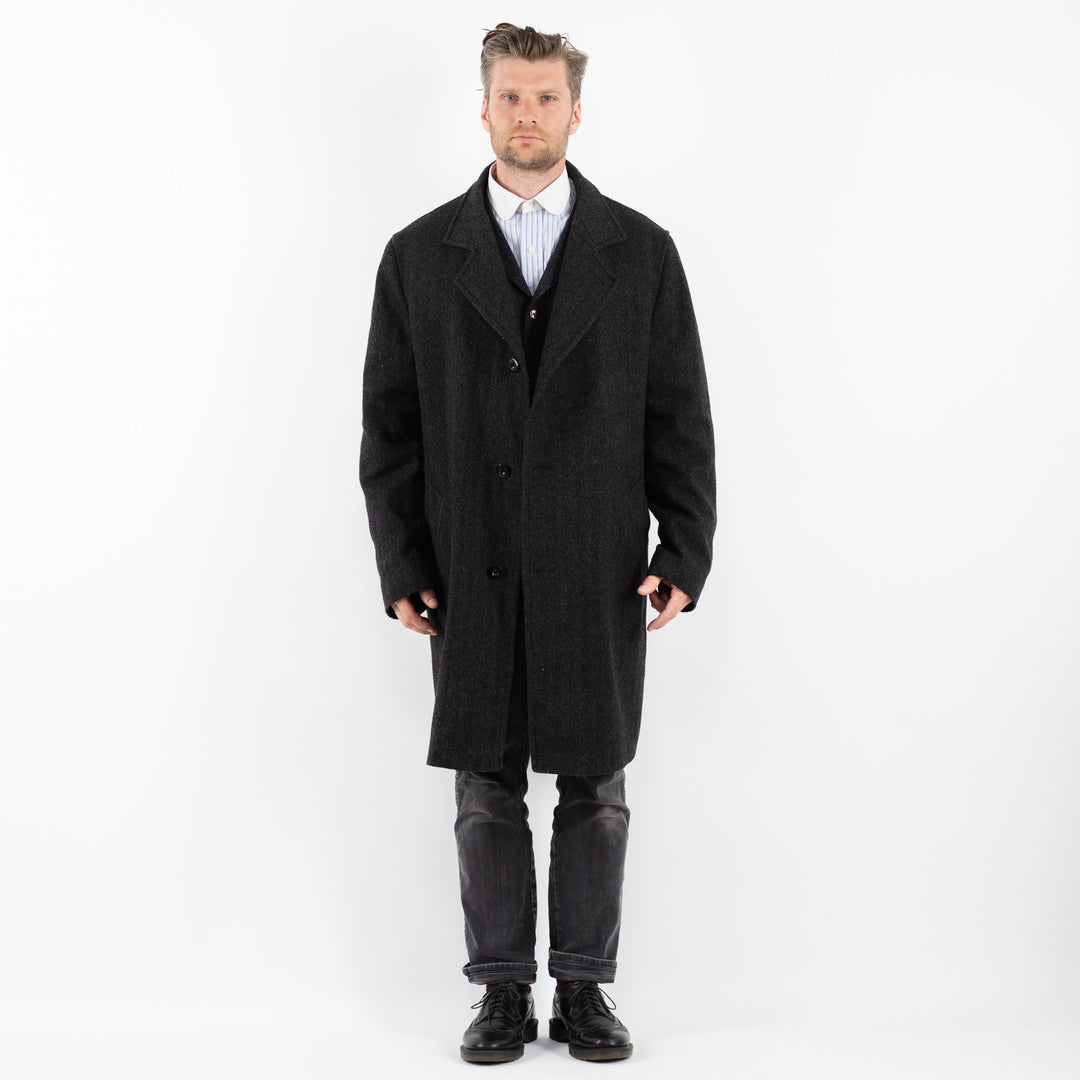 Vintage 90's Men Wool Blend Coat in GrayZ1759