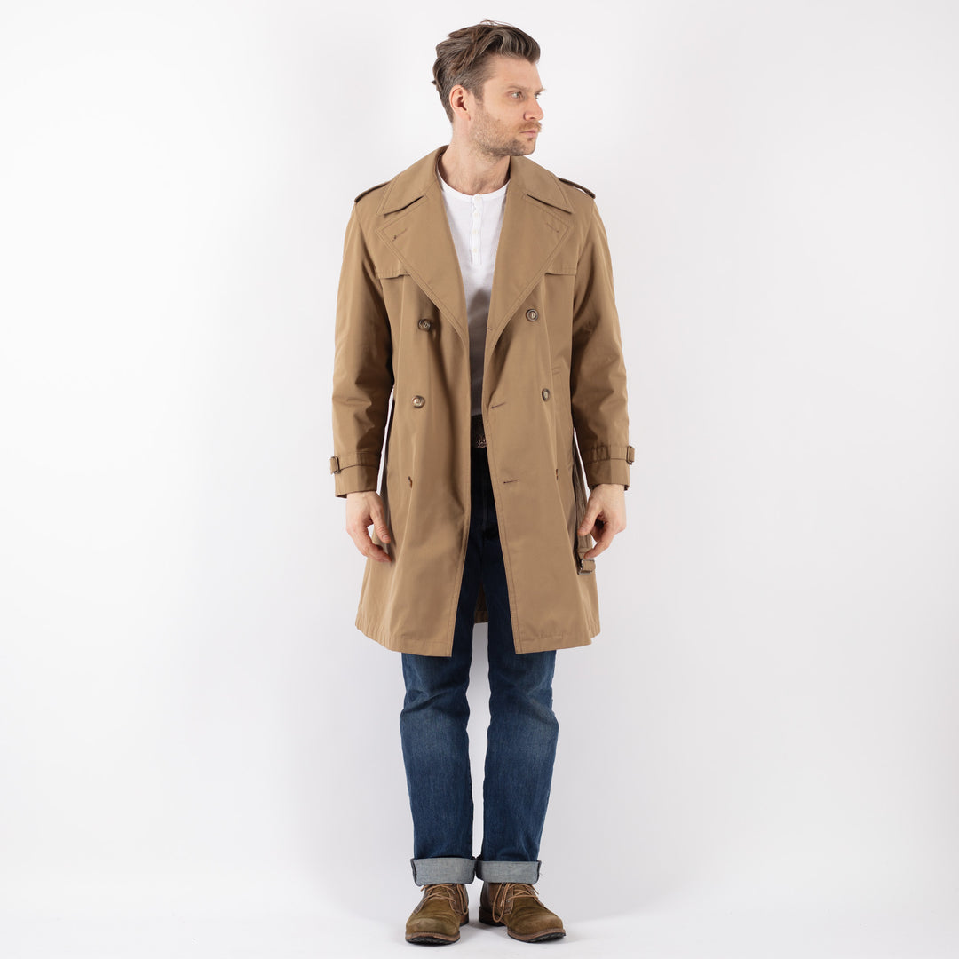 Vintage 70's Men Trench Coat in BeigeZ1221