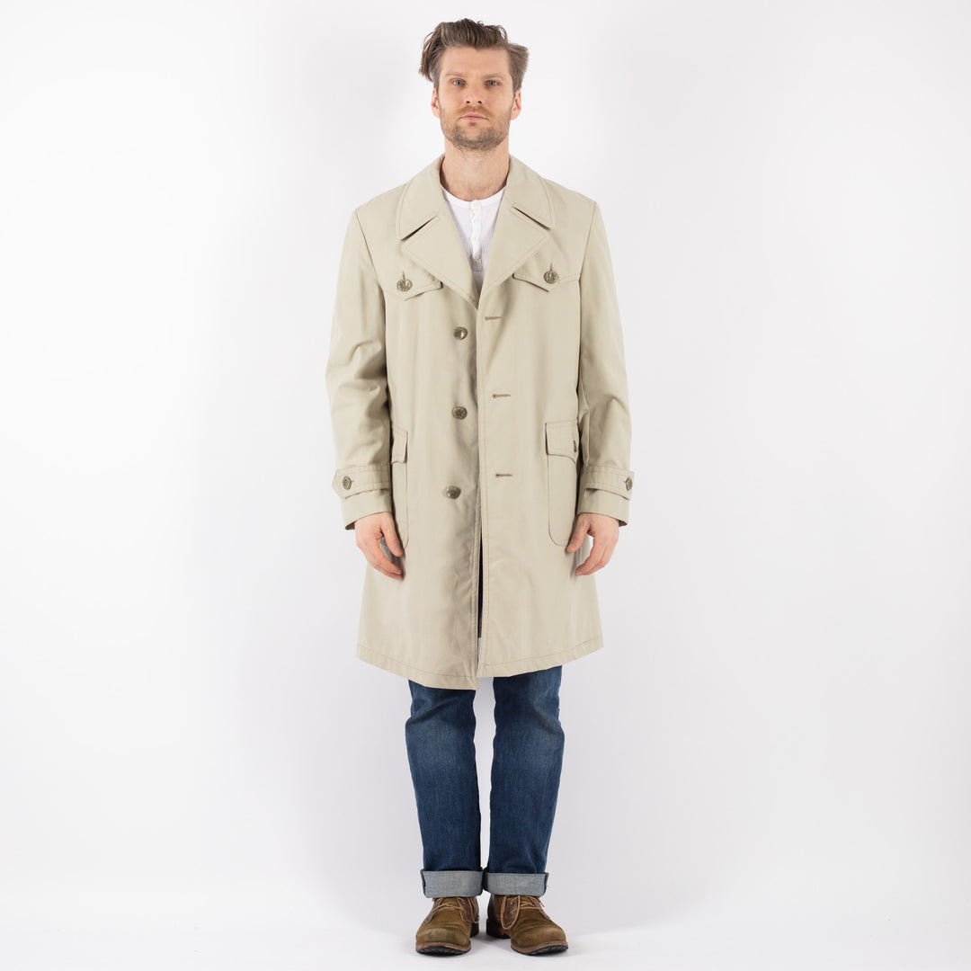 Vintage 70's Men Trench Coat in BeigeZ1225