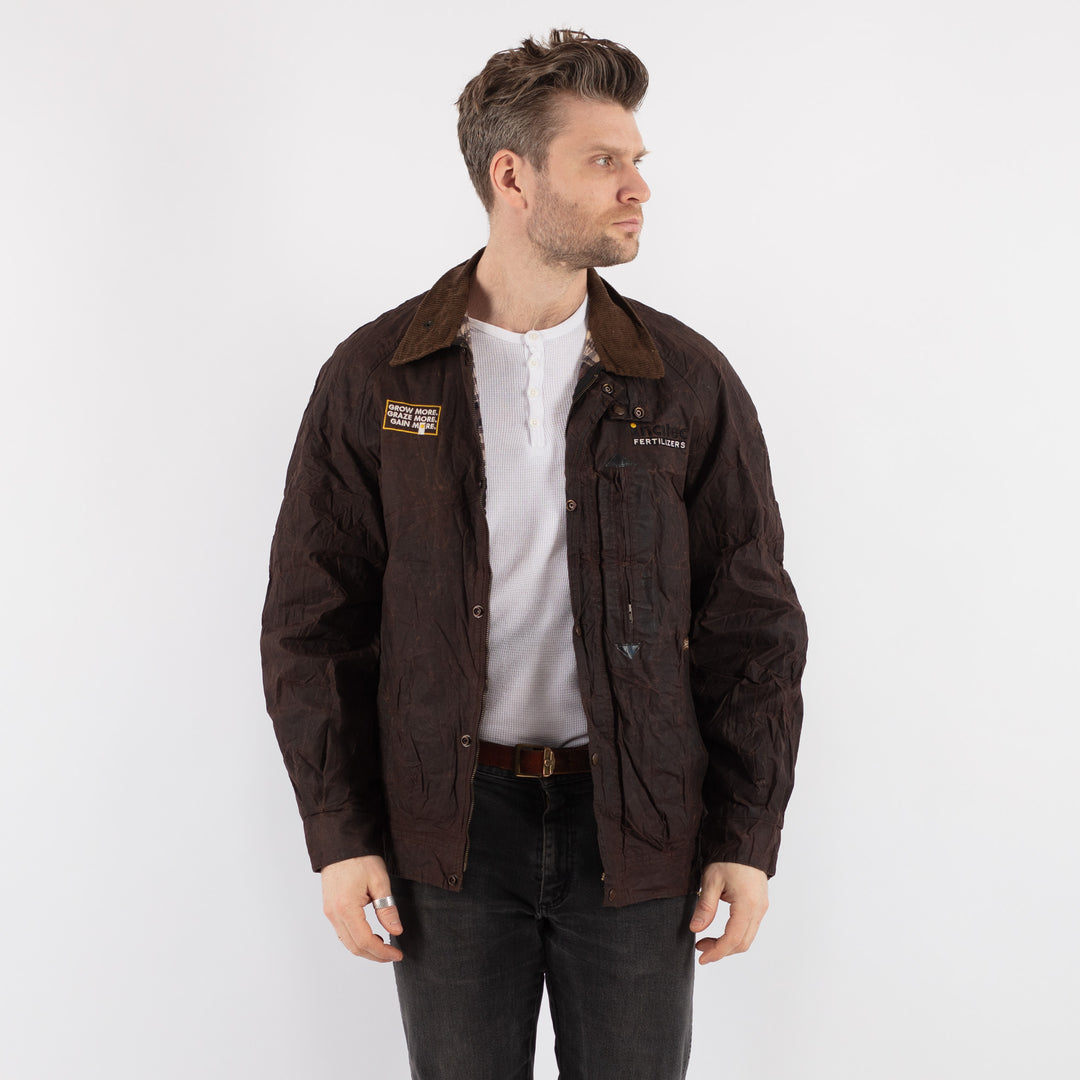 Vintage 90's Men Driza Bone Waxed Canvas Jacket in Brown - NorthernGrip