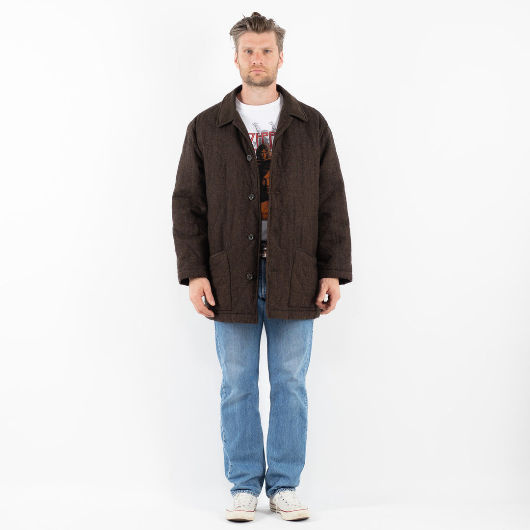 Vintage 00's Men Wool Blend Jacket in BrownZ1771