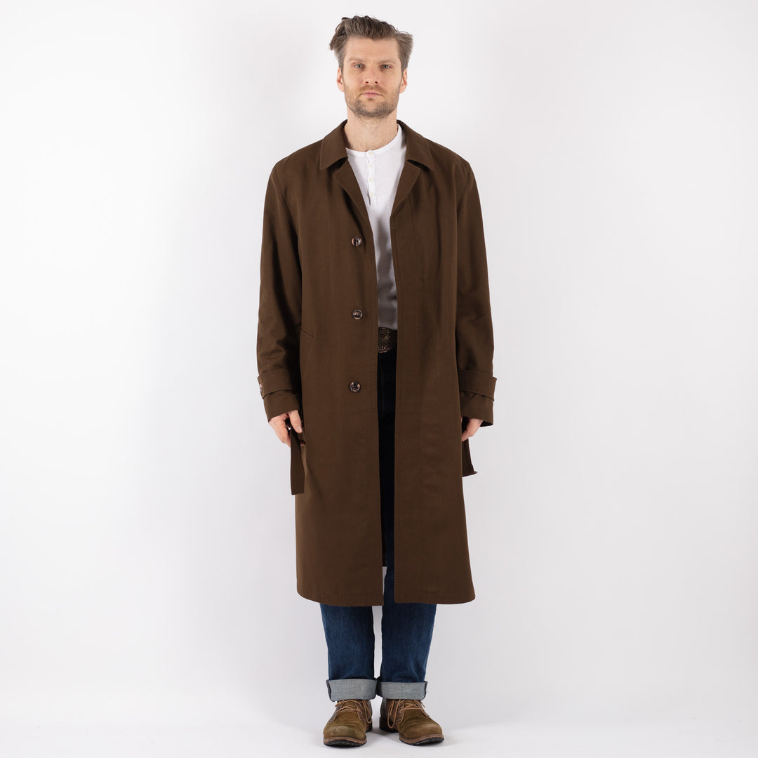 Vintage 70's Men Mac Coat in BrownZ1233
