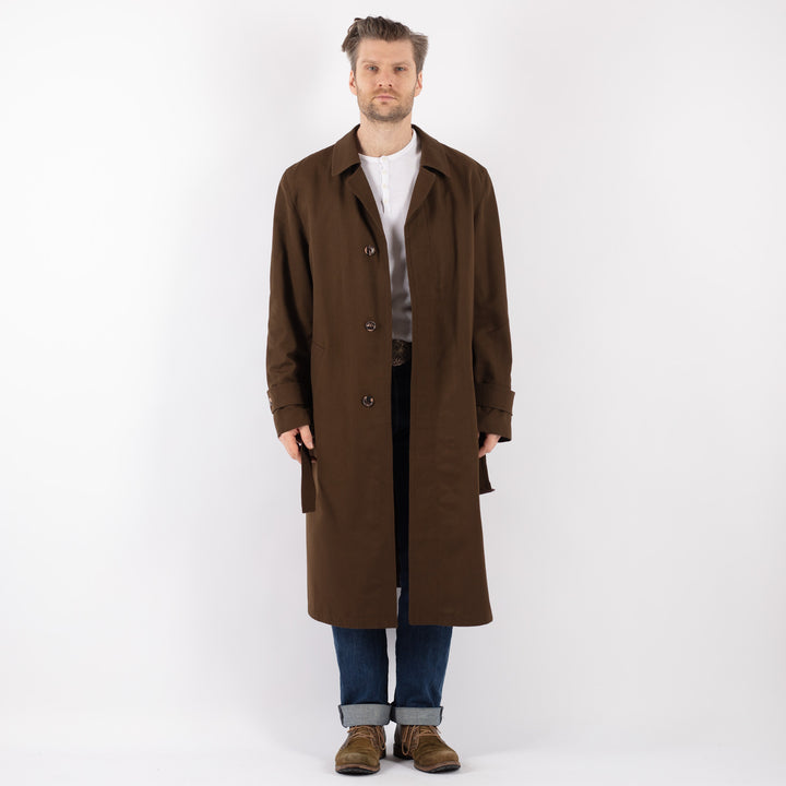 Vintage 70's Men Mac Coat in BrownZ1233