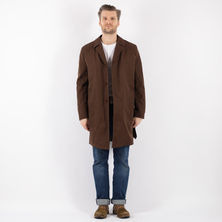 Vintage 70's Men Mac Coat in BrownZ1234