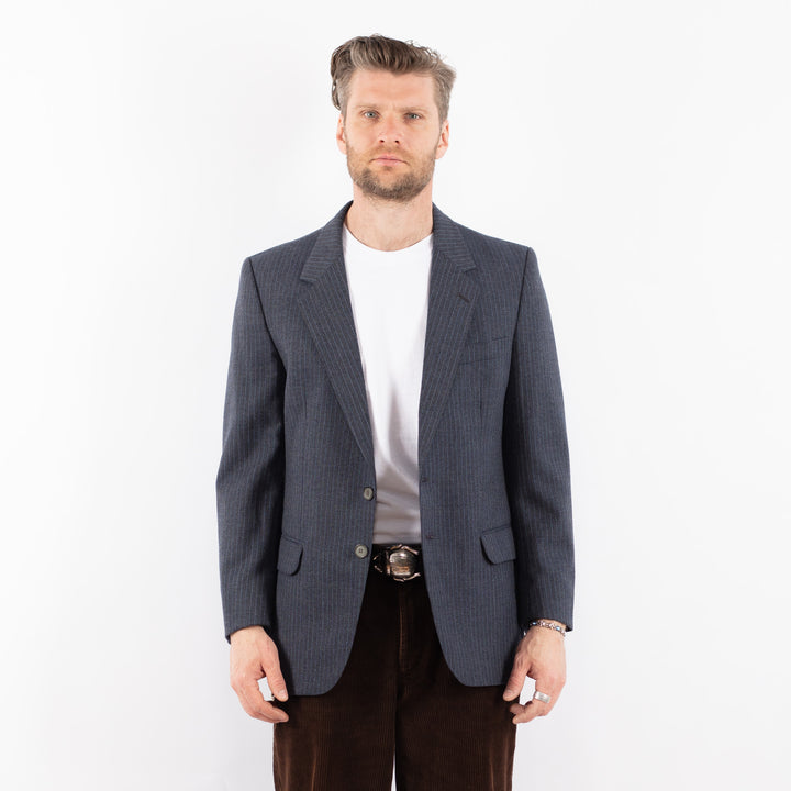 Vintage 70's Men Wool Blend Blazer Jacket in BlueZ1704