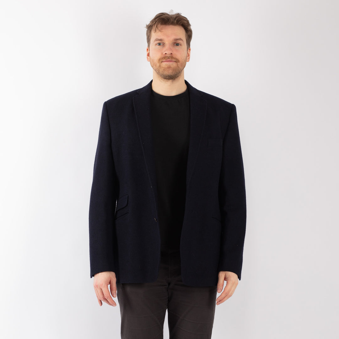 Vintage 90. gadu vīriešu vilnas žakete pelēkā krāsā